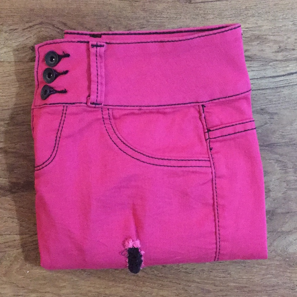 Magenta super skinny jeans